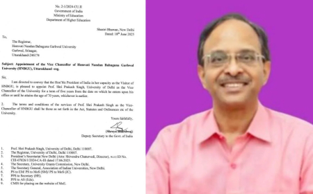 DU's Prof. Prakash Singh Takes Over as VC of HNB Garhwal University for 5-Year Term